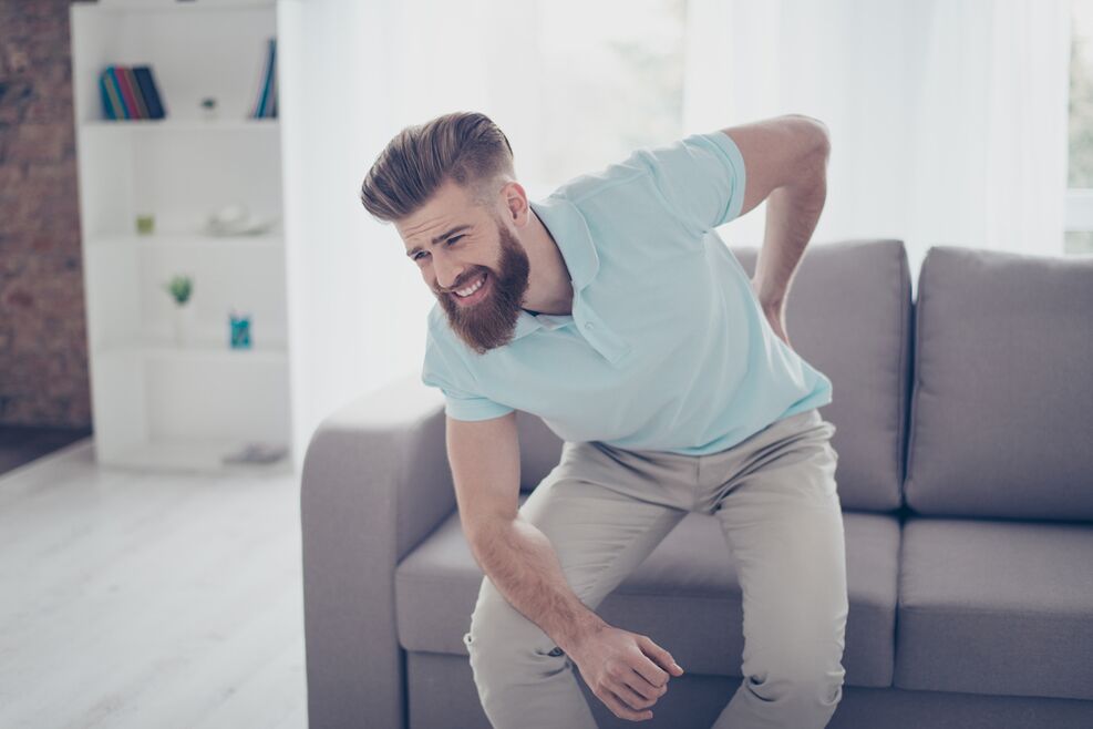 Lower back pain with sharp motion in patients with osteoarthritis