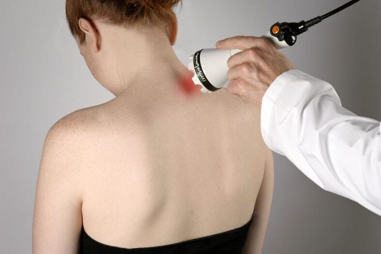 Laser treatment of cervical osteonecrosis in women