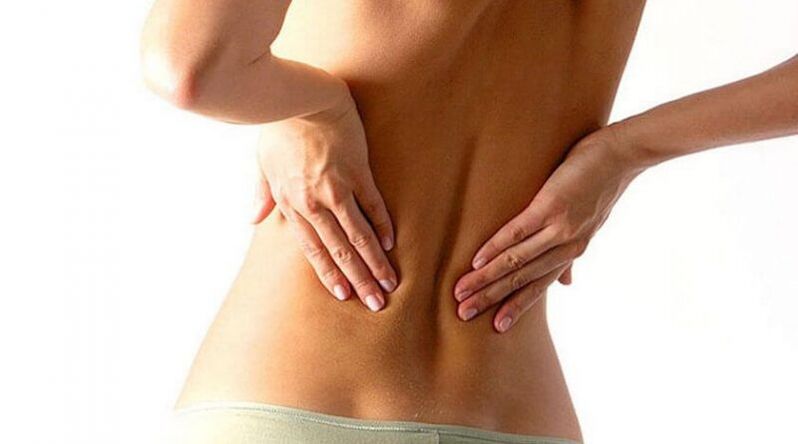 Spinal degeneration, the sign of the disease is back pain